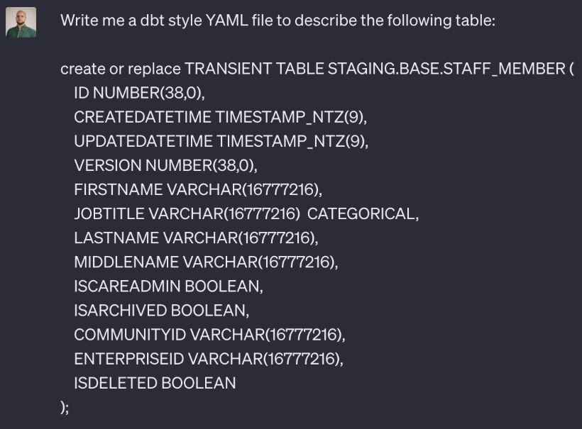 ChatGPT request for YAML file ChatGPT request for YAML file